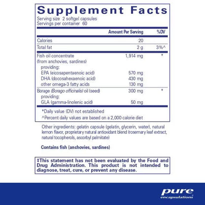 Pure Encapsulations EFA Essentials 120 Capsules