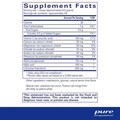 Pure Encapsulations Electrolyte/Energy formula 340g