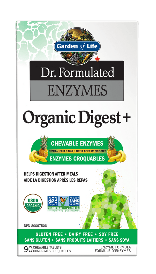 Garden of Life Dr. Formulated Enzymes Organic Digest+ 90 Chewable Tablets