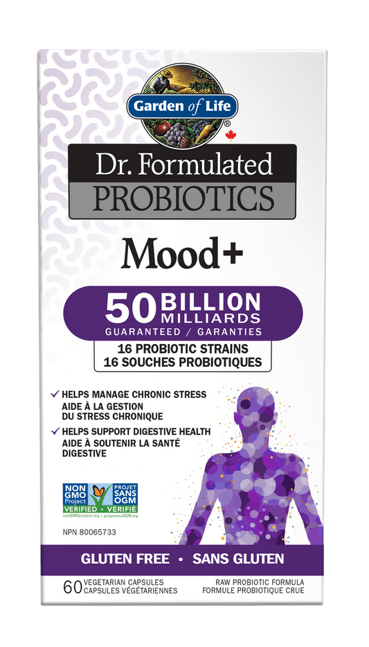 Garden of Life Dr. Formulated Mood+ 50B Refrigerator Stable 60 Veg Capsules