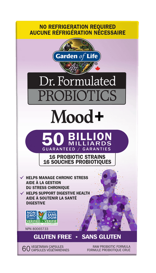 Garden of Life Dr. Formulated Mood+ 50B Shelf Stable 60 Veg Capsules