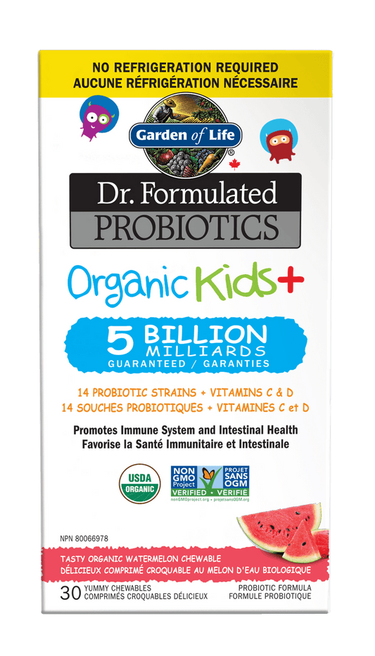 Garden of Life Dr. Formulated Organic Kids+ 5B Shelf Stable (Watermelon) 30 Chewable Tablets