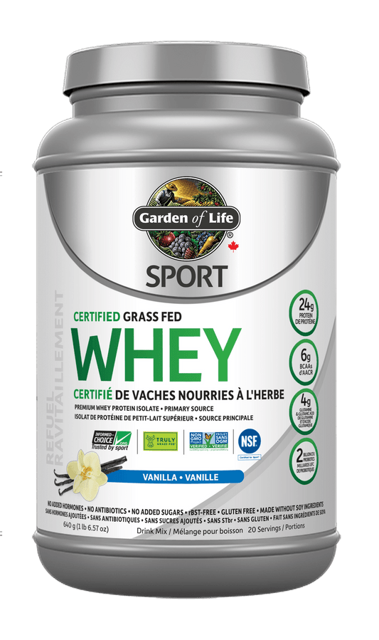 Garden of Life SPORT Certified Grass Fed Whey Vanilla 652g
