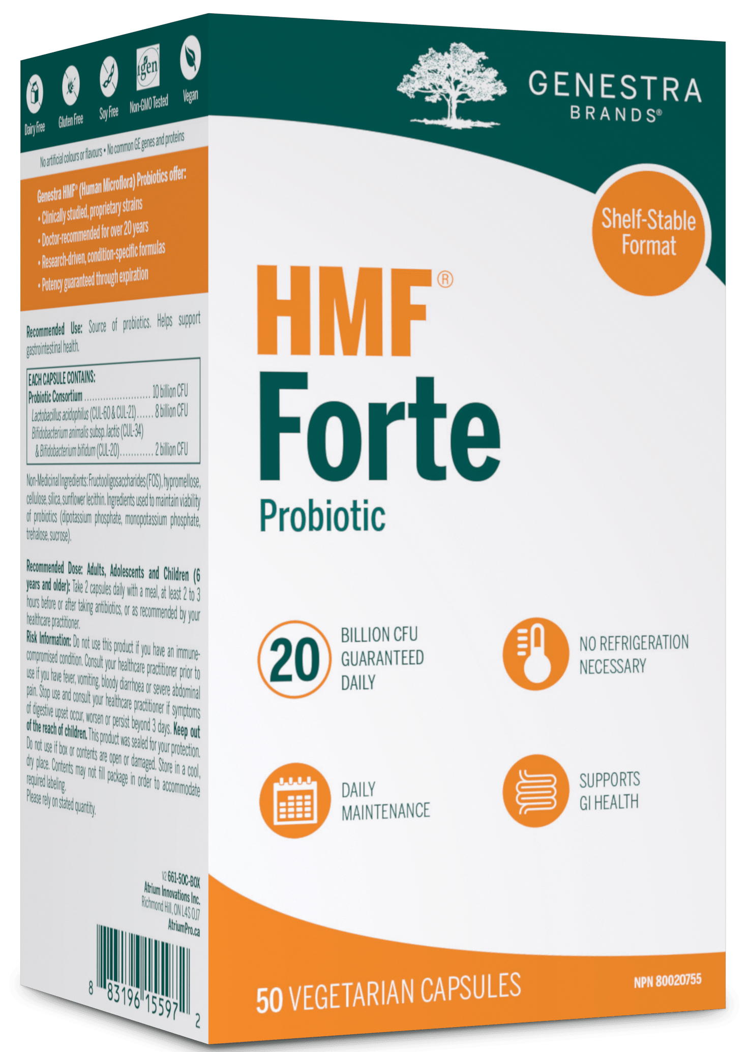 Genestra HMF Forte Shelf Stable 50 Veg Capsules 
