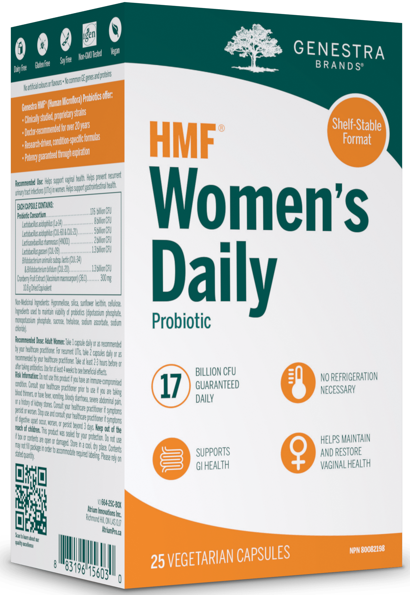 Genestra HMF Women's Daily Shelf Stable 25 Veg Capsules 