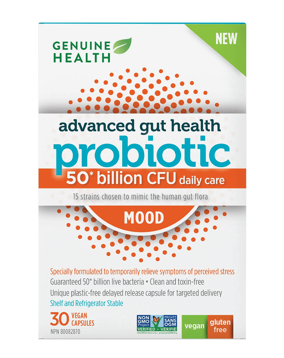 Genuine Health Advanced Gut Health Probiotic Mood 50 Billion CFU 30 Capsules 