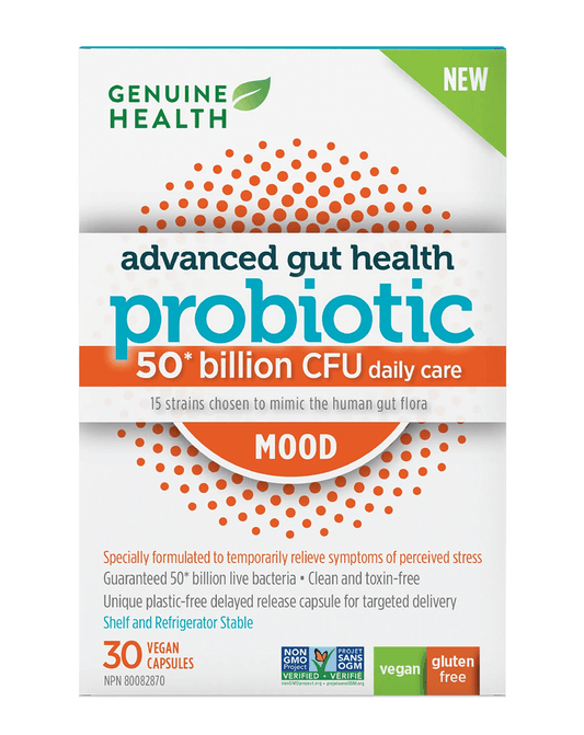 Genuine Health Advanced Gut Health Probiotic Mood 50 Billion CFU 30 Capsules 