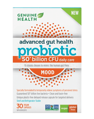 Genuine Health Advanced Gut Health Probiotic Mood 50 Billion CFU 30 Capsules
