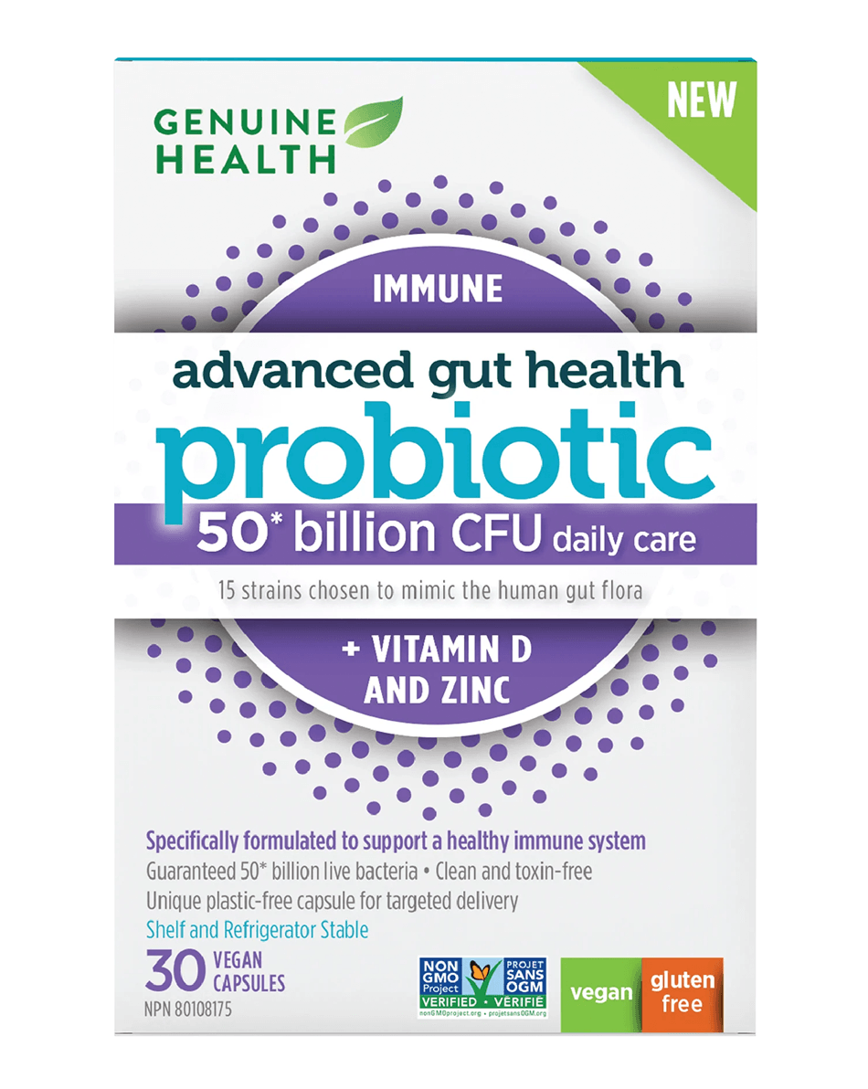 Genuine Health Advanced Gut Health Immune + Vitamin D And Zinc 30 Capsules 