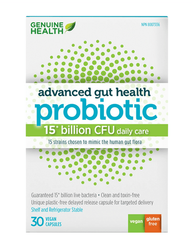 Genuine Health Advanced Gut Health Probiotic 15 Billion CFU 30 Capsules