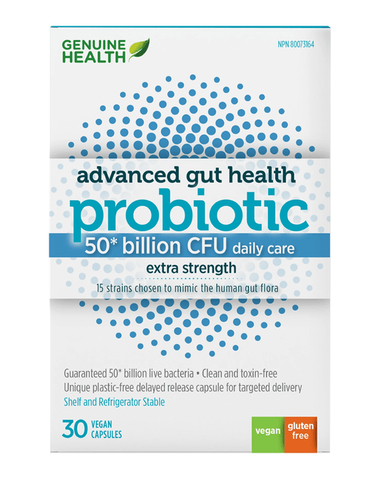 Genuine Health Advanced Gut Health Probiotic 50 Billion CFU 30 Capsules 