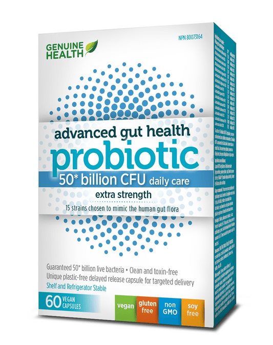 Genuine Health Advanced Gut Health Probiotic 50 Billion CFU 60 Capsules 