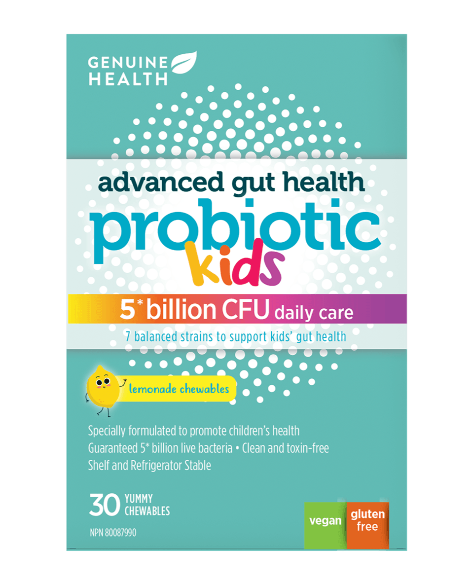 Genuine Health Advanced Gut Health Probiotic For Kids Lemonade 30 Chewables 