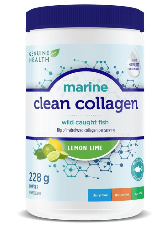Genuine Health Clean Collagen Marine Lemon Lime 228g - Wellness Supplement