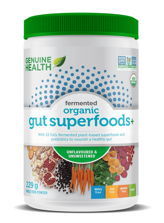 Genuine Health Fermented Organic Gut Superfoods+ Unflavoured/Unsweetened 229g 