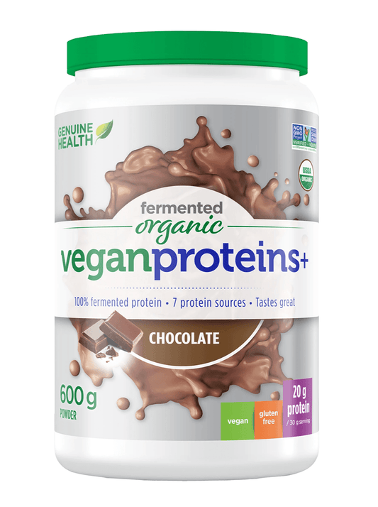 Genuine Health Fermented Organic Vegan Proteins+ Chocolate 600g 