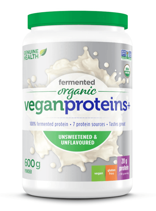 Genuine Health Fermented Organic Vegan Proteins+ Unflavoured 600g 