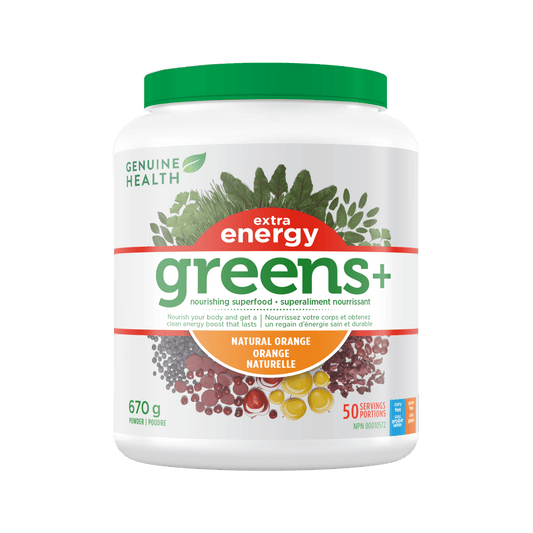 Genuine Health Greens+ Extra Energy Orange 50 Servings 
