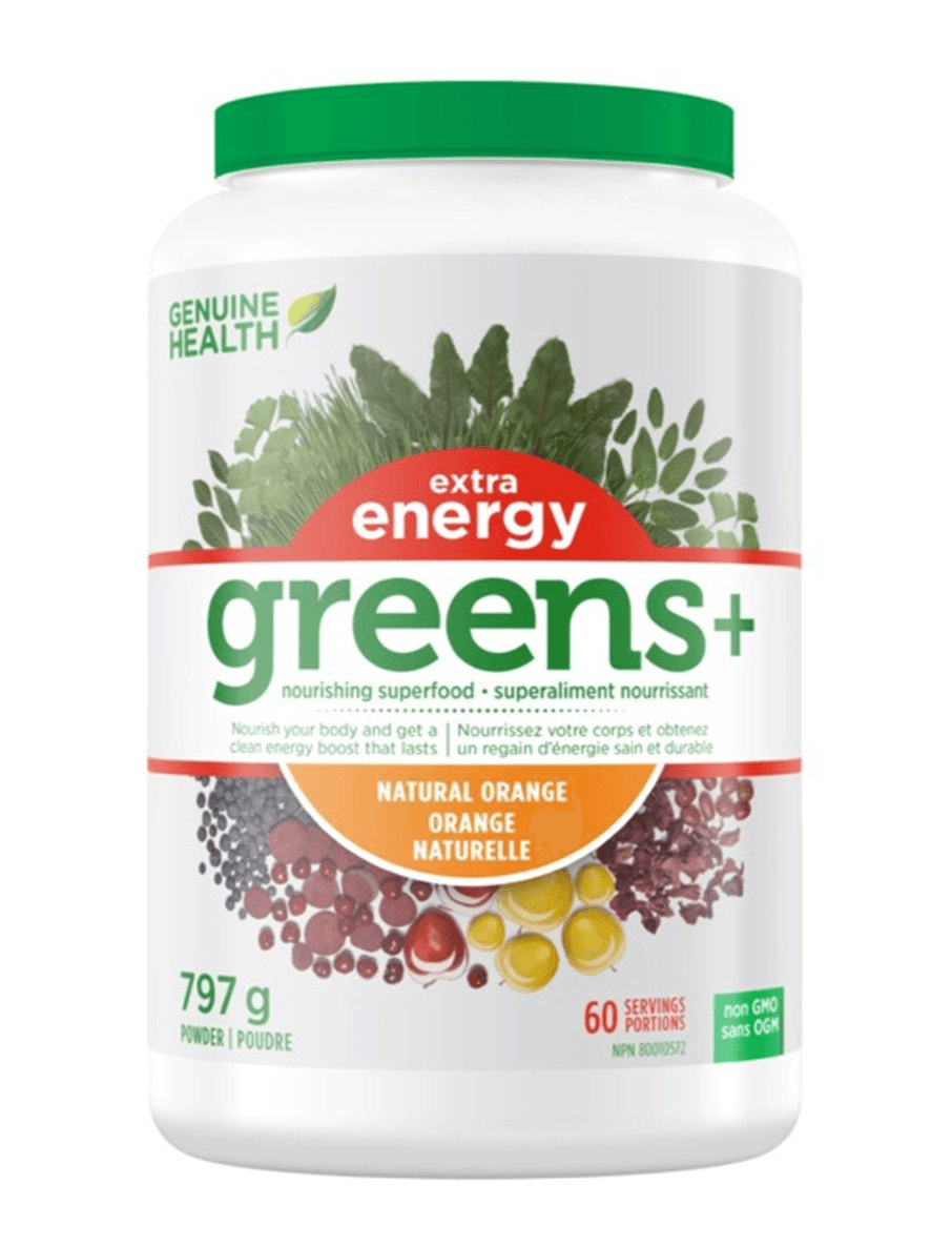 Genuine Health Greens+ Extra Energy Orange 60 Servings 