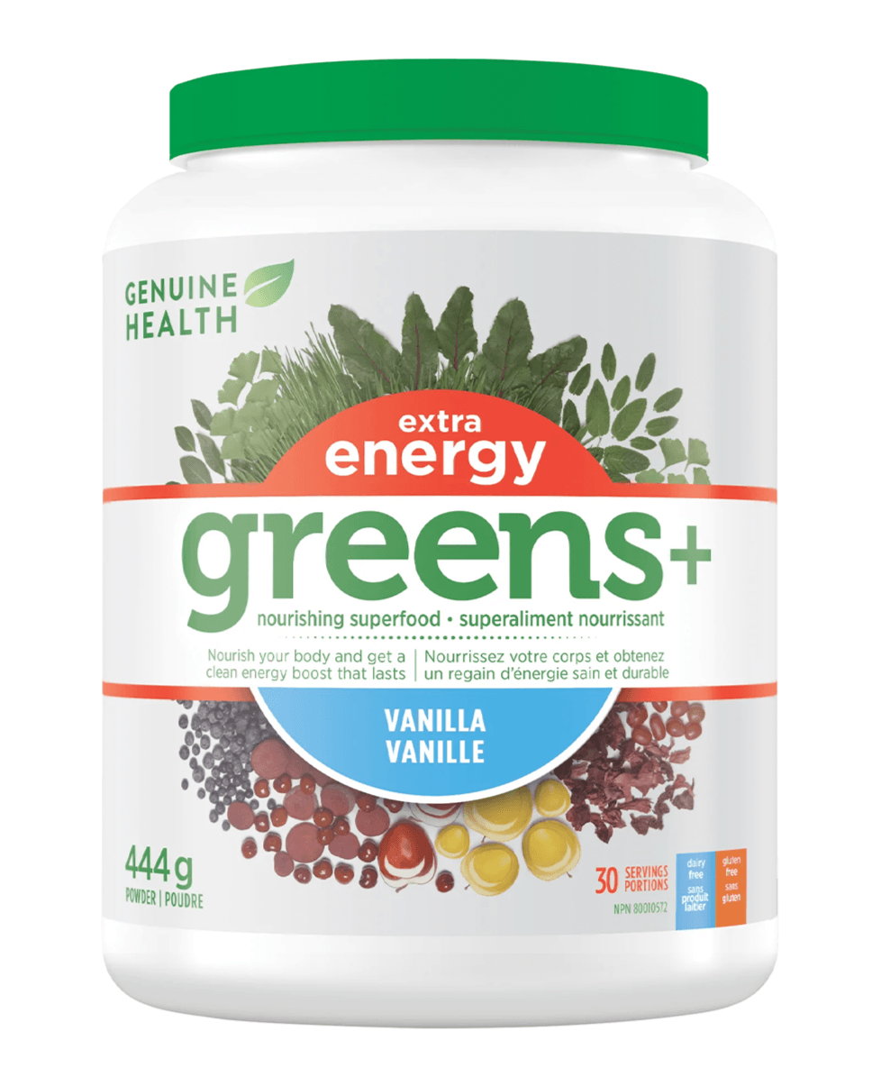 Genuine Health Greens+ Extra Energy Vanilla 30 Servings 
