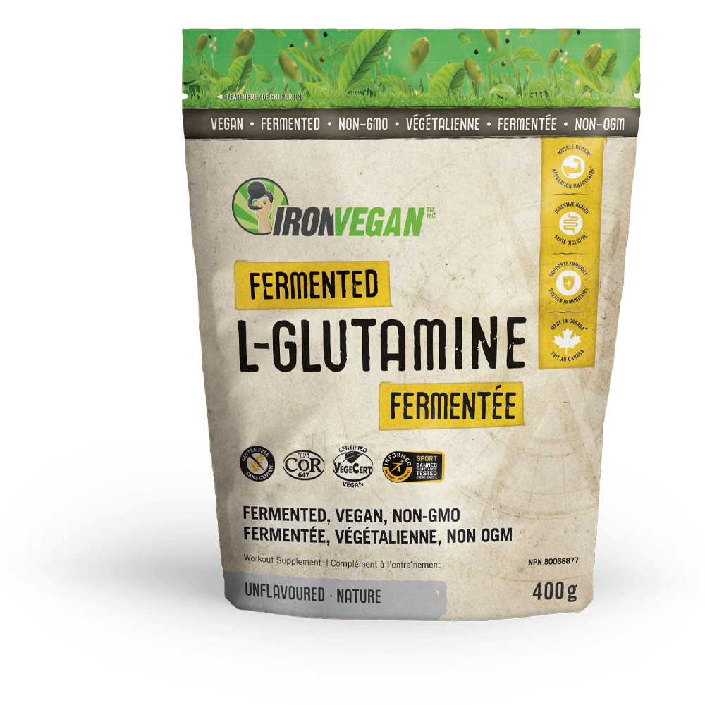 Iron Vegan Fermented L-Glutamine - Unflavoured 400g Powder - Wellness Supplement