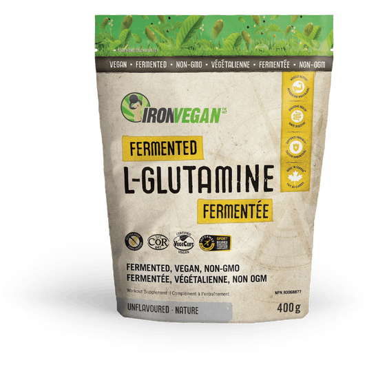 Iron Vegan Fermented L-Glutamine - Unflavoured 400g Powder - Wellness Supplement