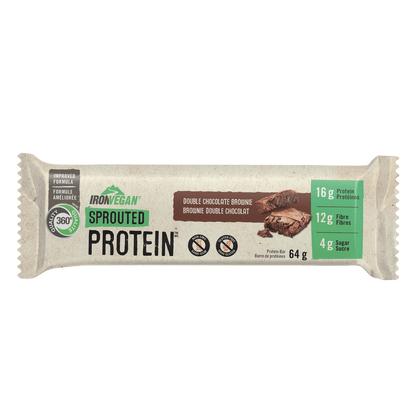 Iron Vegan Sprouted Protein Bar Double Chocolate Brownie Box