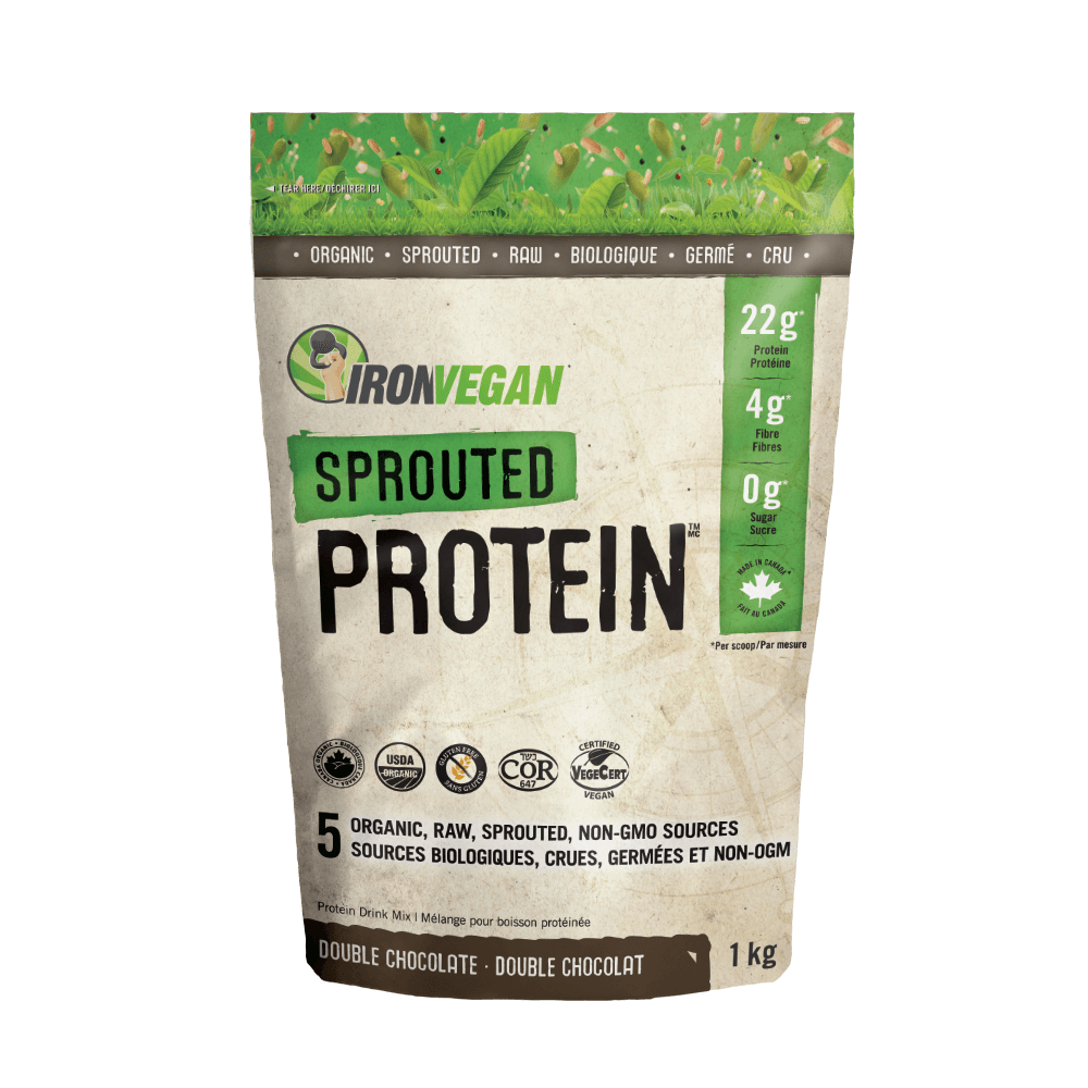 Iron Vegan Sprouted Protein - Chocolate 1kg Powder - Wellness Supplement
