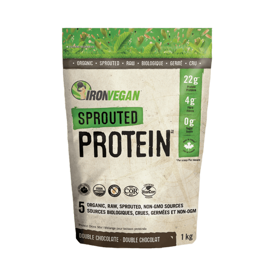 Iron Vegan Sprouted Protein - Chocolate 1kg Powder - Wellness Supplement
