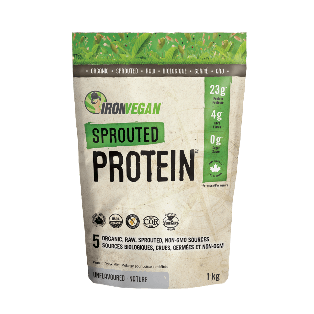 Iron Vegan Sprouted Protein - Unflavoured 1kg Powder - Wellness Supplement