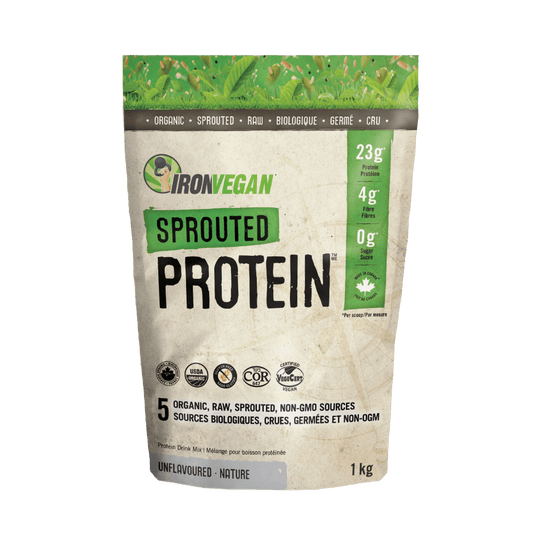 Iron Vegan Sprouted Protein - Unflavoured 1kg Powder - Wellness Supplement