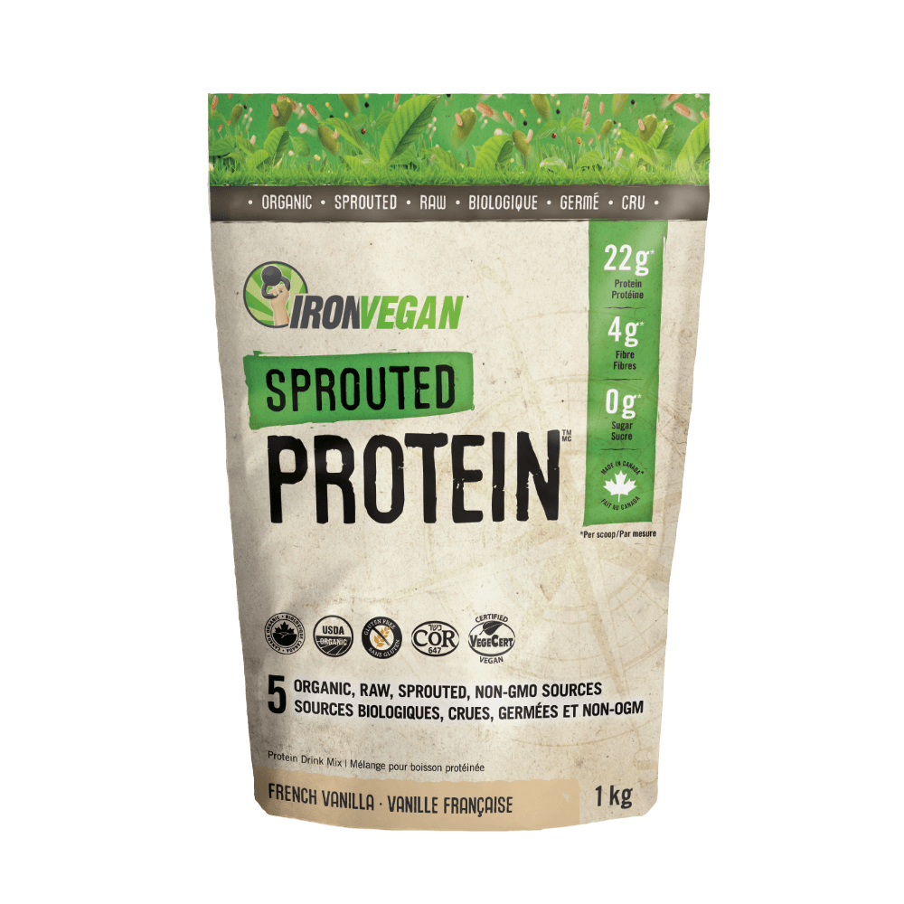 Iron Vegan Sprouted Protein - Vanilla 1kg Powder - Wellness Supplement