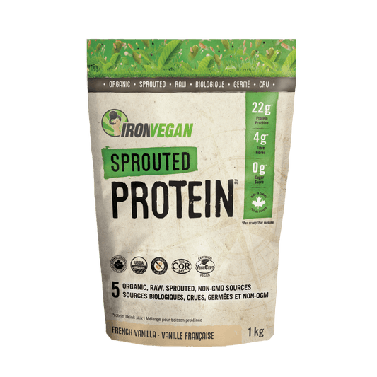 Iron Vegan Sprouted Protein - Vanilla 1kg Powder - Wellness Supplement
