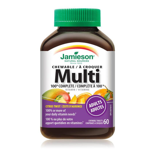 Jamieson 100% Complete Multivitamin for Adults Citrus Twist 80 Chewable