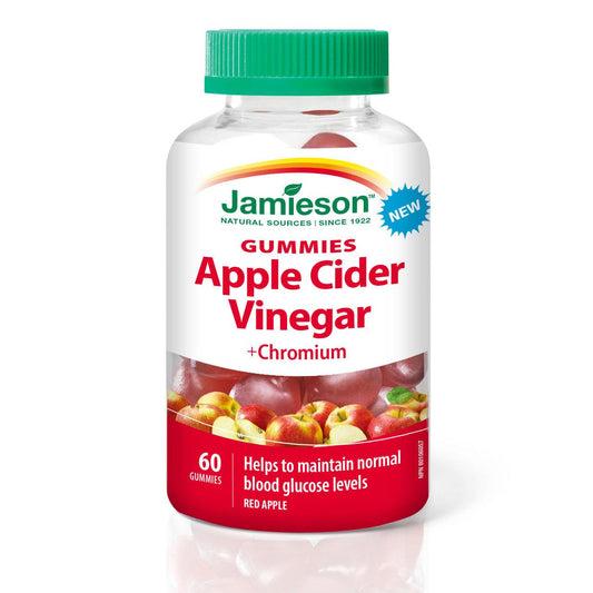 Jamieson Apple Cider Vinegar + Chromium Red Apple 60 Gummies