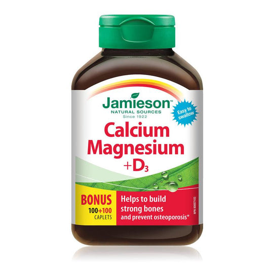 Jamieson Calcium Magnesium + Vitamin D3 BONUS SIZE 200 Caplets