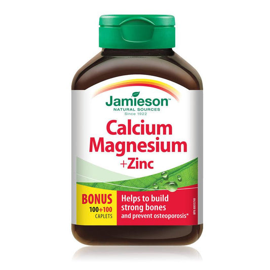Jamieson Calcium Magnesium + Zinc BONUS SIZE 200 Caplets