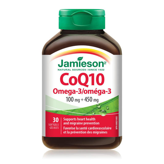 Jamieson CoQ10 100mg with Omega-3 450mg 30 Softgels