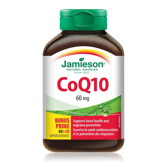 Jamieson CoQ10 60mg BONUS SIZE 80 Softgels