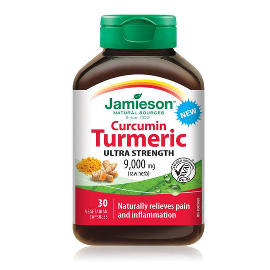 Jamieson Curcumin Turmeric Ultra Strength 9,000mg raw herb 30 Capsules
