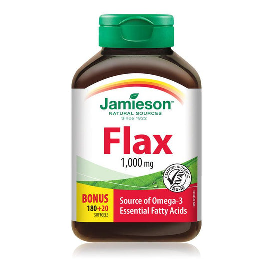 Jamieson Flax Oil 1000mg BONUS SIZE 200 Softgels