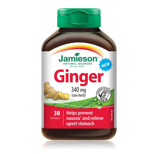 Jamieson Ginger 340mg raw herb 30 Softgels