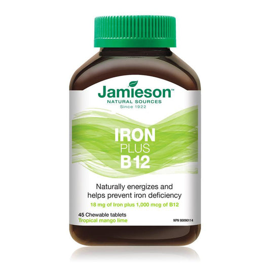 Jamieson Iron Plus B12 Tropical Mango Lime 45 Chewable
