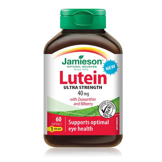 Jamieson Lutein Ultra Strength 40mg with Zeaxanthin & Bilberry 60 Softgels