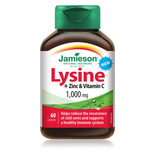 Jamieson Lysine + Zinc & Vitamin C 1,000mg 60 Caplets
