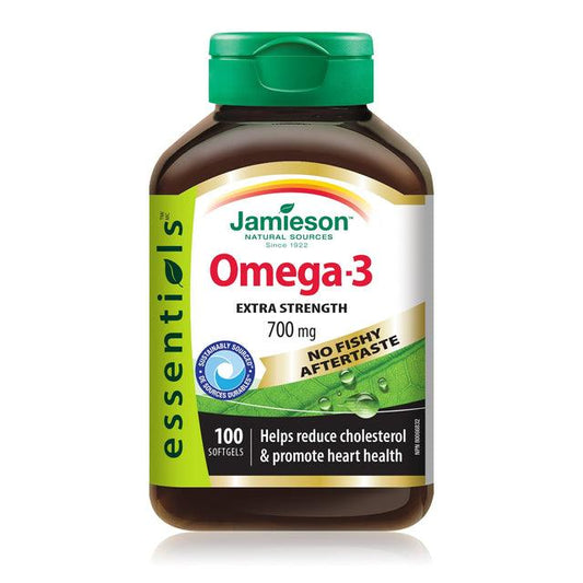 Jamieson Omega-3 No Fishy Aftertaste Extra Strength 700mg 100 Softgels