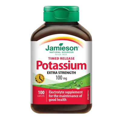 Jamieson Potassium Extra Strength 100mg Timed Release 100 Caplets
