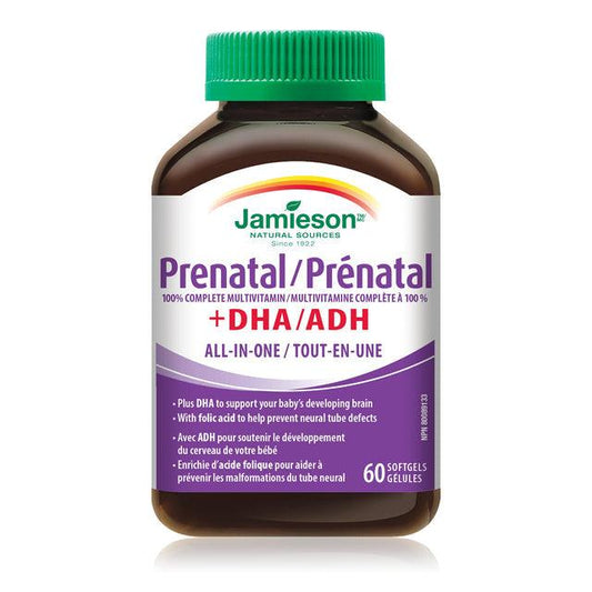 Jamieson Prenatal 100% Complete Multivitamin + DHA 60 Softgels