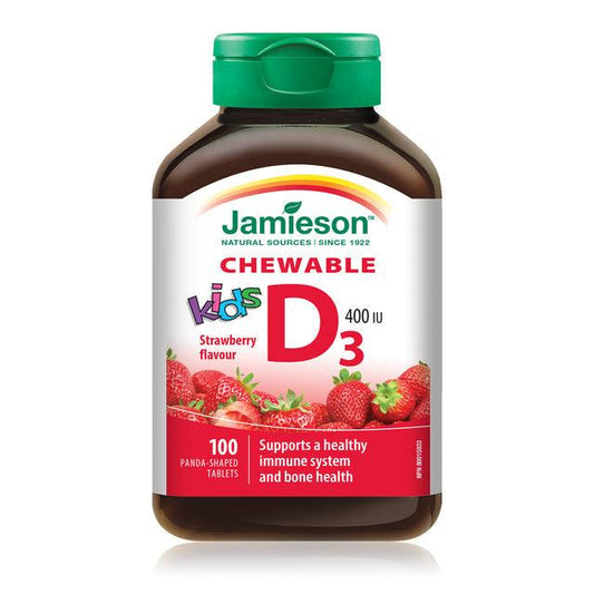Jamieson Vitamin D3 400IU for Kids Strawberry 100 Chewable