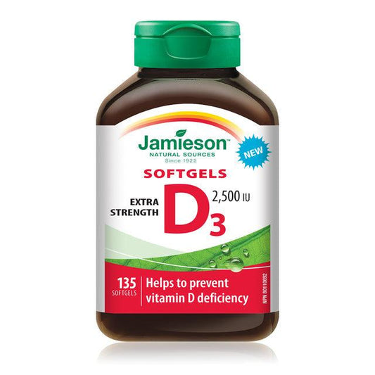 Jamieson Vitamin D3 Extra Strength 2,500IU 135 Softgels